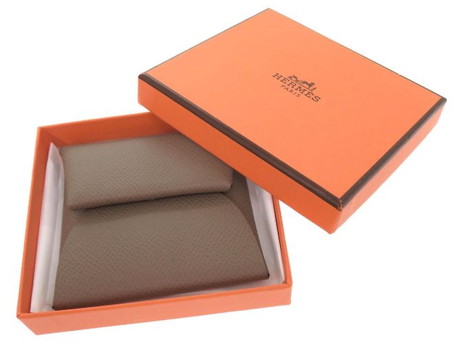 Monedero Bastia de Hermès en gris Etoupe Gris pardo - vista 2