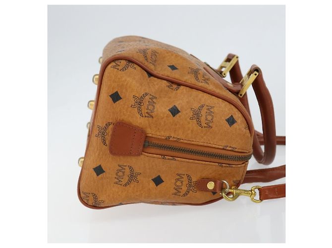 Borsa MCM Visetos in tela e pelle Marrone - vista 3