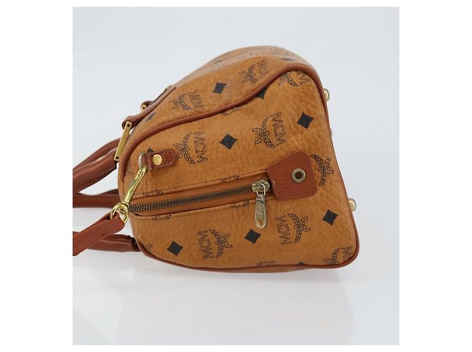 Borsa MCM Visetos in tela e pelle Marrone - vista 4