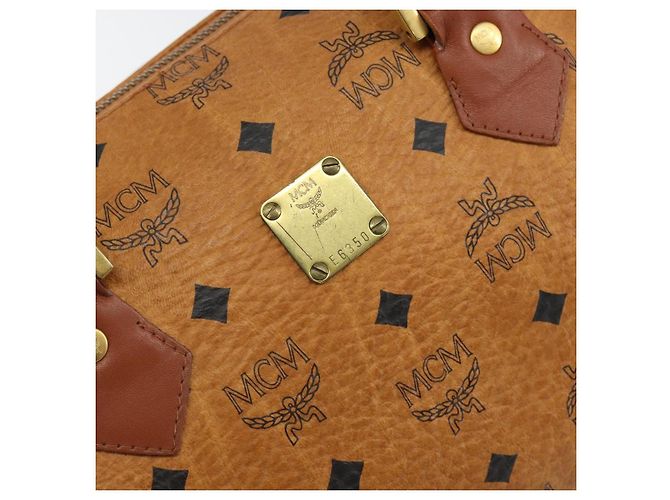 Borsa MCM Visetos in tela e pelle Marrone - vista 6