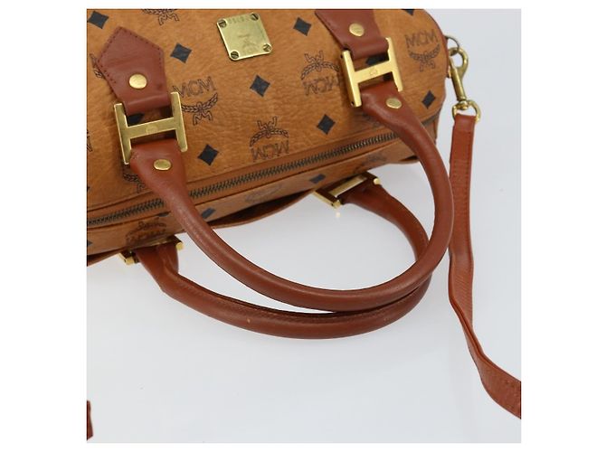 Borsa MCM Visetos in tela e pelle Marrone - vista 7