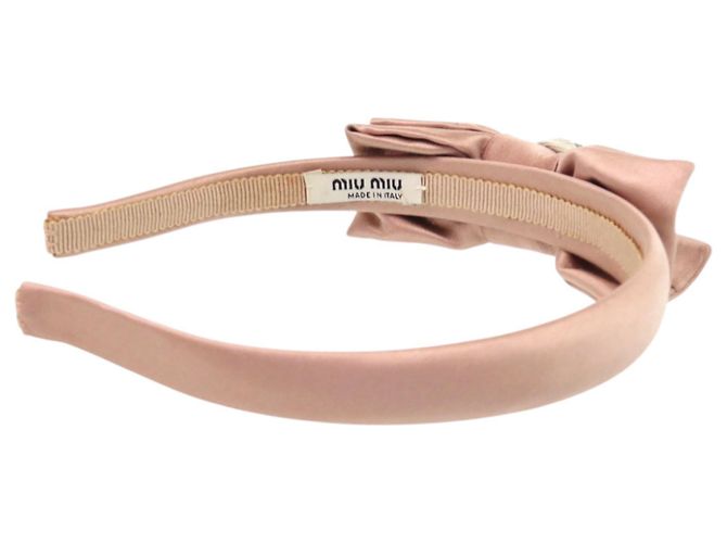 Fascia in satin rosa con gioielli Miu Miu - vista 5