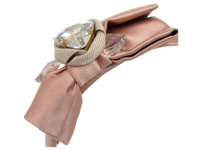 Fascia in satin rosa con gioielli Miu Miu - vista 7