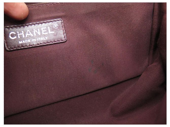CHANEL BOY MEDIUM 25 CM CHEVRON BLAU LEDER HANDTASCHE - Ansicht 14