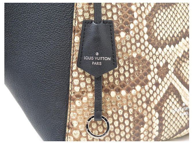 NEUE LOUIS VUITTON LOCKME CABAS N92917 LEDER UND PYTHON TASCHE Schwarz - Ansicht 13