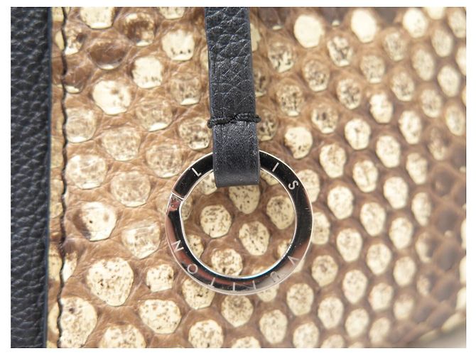 NEUE LOUIS VUITTON LOCKME CABAS N92917 LEDER UND PYTHON TASCHE Schwarz - Ansicht 14