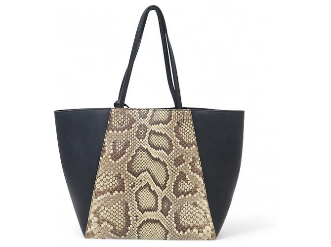 NEUE LOUIS VUITTON LOCKME CABAS N92917 LEDER UND PYTHON TASCHE Schwarz - Ansicht 2