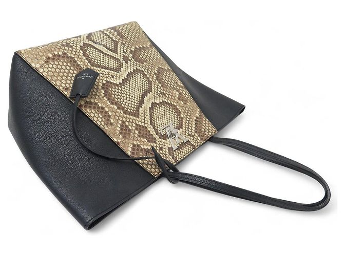 NEUE LOUIS VUITTON LOCKME CABAS N92917 LEDER UND PYTHON TASCHE Schwarz - Ansicht 6
