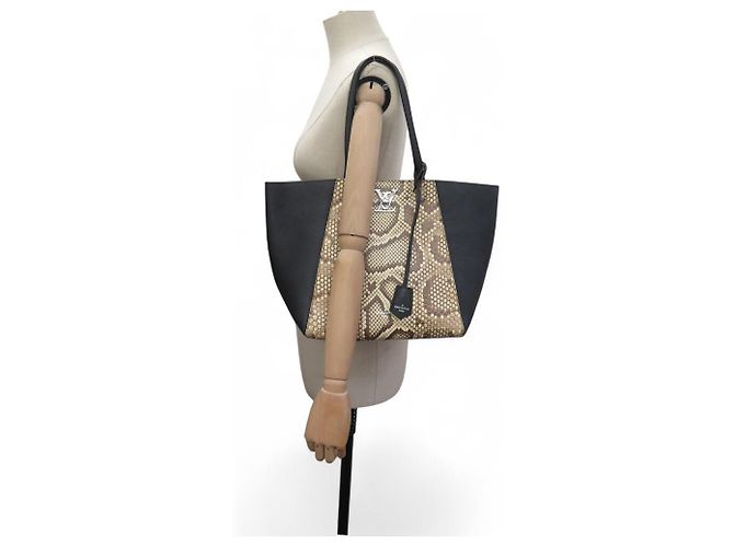 NEUE LOUIS VUITTON LOCKME CABAS N92917 LEDER UND PYTHON TASCHE Schwarz - Ansicht 7