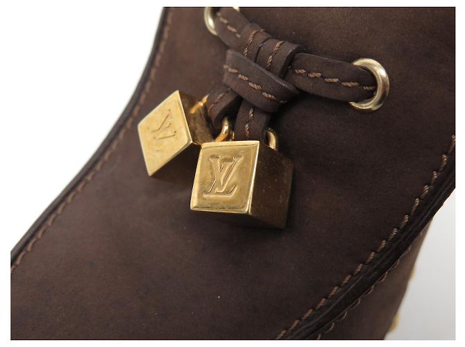 LOUIS VUITTON MULES MIT ABSATZ 38.5 LEDER SUEDE BRAUN - Ansicht 10