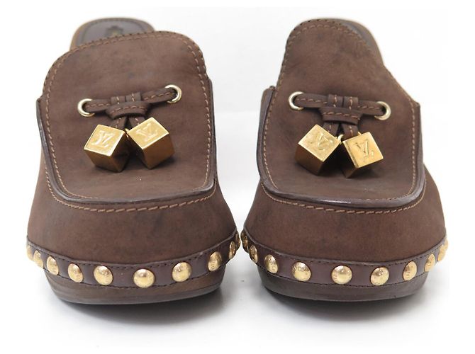 LOUIS VUITTON MULES MIT ABSATZ 38.5 LEDER SUEDE BRAUN - Ansicht 4