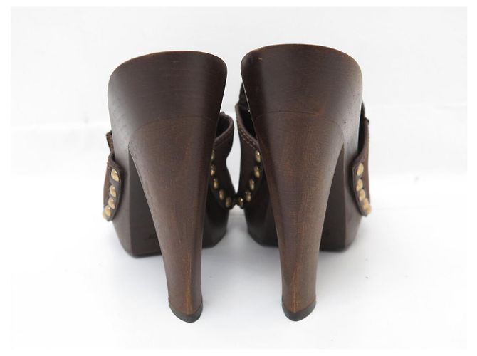 LOUIS VUITTON MULES MIT ABSATZ 38.5 LEDER SUEDE BRAUN - Ansicht 5