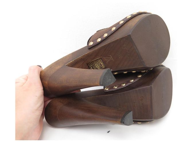LOUIS VUITTON MULES MIT ABSATZ 38.5 LEDER SUEDE BRAUN - Ansicht 6