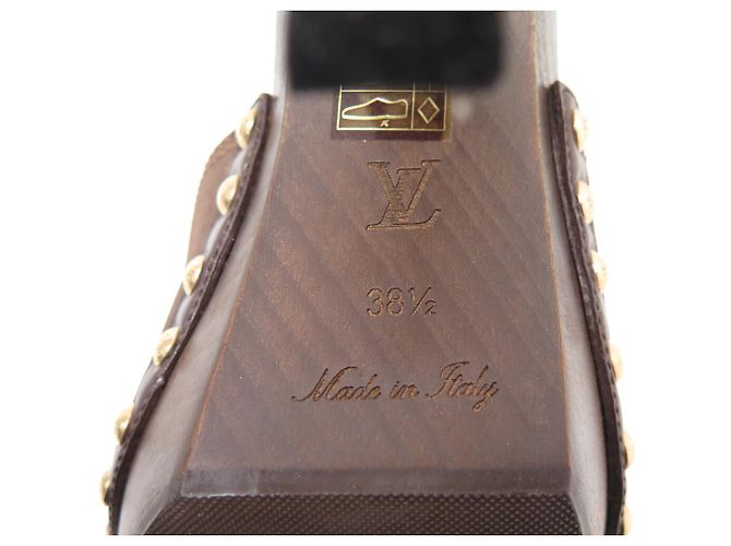 LOUIS VUITTON MULES MIT ABSATZ 38.5 LEDER SUEDE BRAUN - Ansicht 7