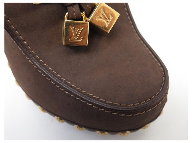 LOUIS VUITTON MULES MIT ABSATZ 38.5 LEDER SUEDE BRAUN - Ansicht 9