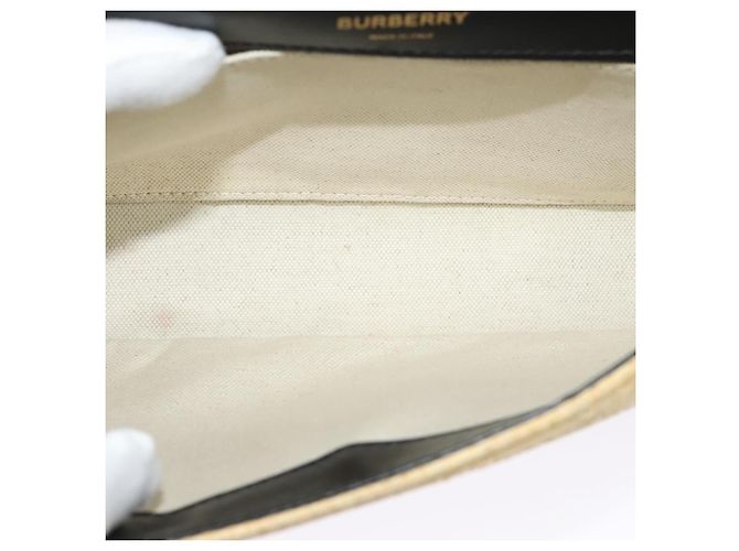 Burberry Lola Printed Raffia Small Bege - vista 5