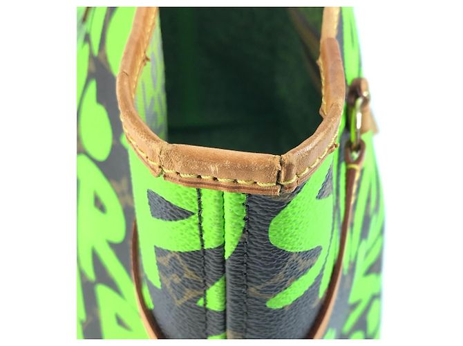 Louis Vuitton Monogram Graffiti Neverfull GM Marrone Verde Verde chiaro - vista 11