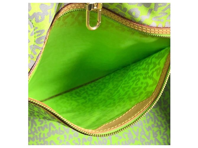 Louis Vuitton Monogram Graffiti Neverfull GM Marrone Verde Verde chiaro - vista 14