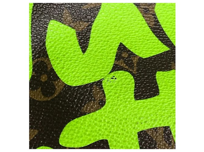 Louis Vuitton Monogram Graffiti Neverfull GM Marrone Verde Verde chiaro - vista 16