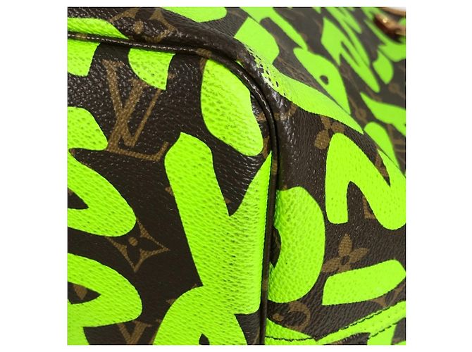 Louis Vuitton Monogram Graffiti Neverfull GM Marrone Verde Verde chiaro - vista 7