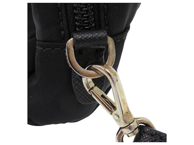Pochette in nylon nera Prada Nero - vista 10
