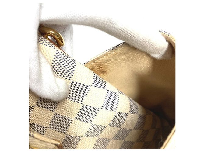 Borsa Tote Totally PM Damier Azur di Louis Vuitton Bianco Giallo - vista 14