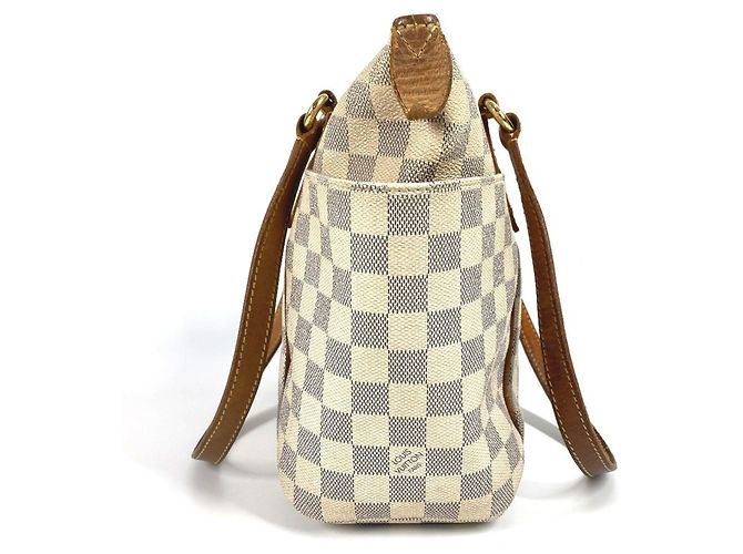 Borsa Tote Totally PM Damier Azur di Louis Vuitton Bianco Giallo - vista 3