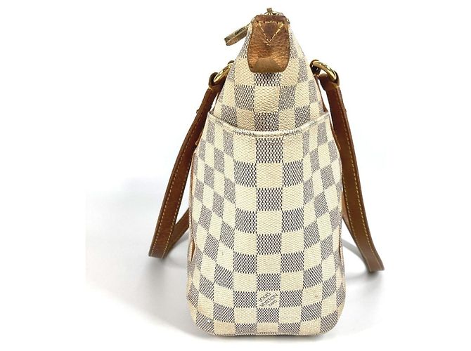 Borsa Tote Totally PM Damier Azur di Louis Vuitton Bianco Giallo - vista 4