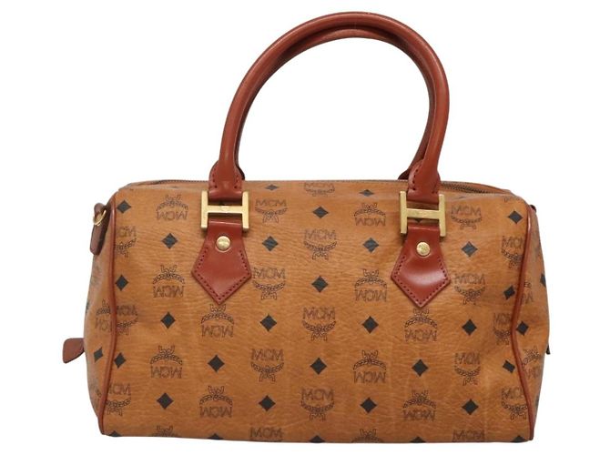Borsa MCM Visetos in tela e pelle Marrone - vista 2