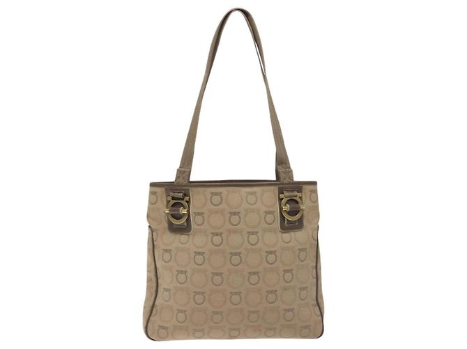 Gancini Tote aus Canvas Medium von Salvatore Ferragamo Beige - Ansicht 2