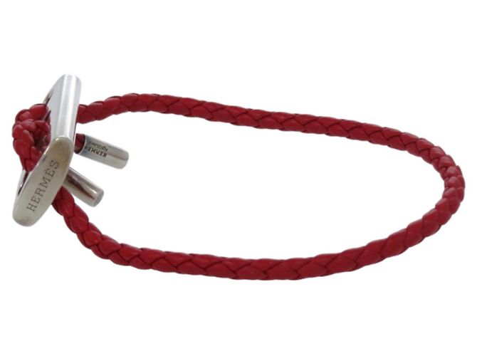 Bracciale in pelle Hermès con charm in argento 925 Rosso - vista 5