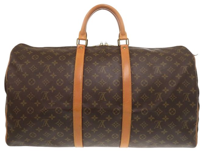Borsa Boston Keepall 55 in tela Monogram Louis Vuitton Marrone - vista 2