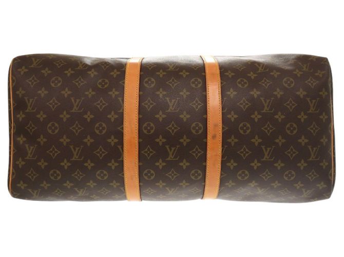 Borsa Boston Keepall 55 in tela Monogram Louis Vuitton Marrone - vista 3