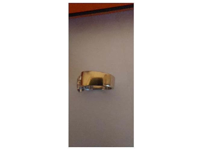 Anello Hermès in oro bianco e diamanti taglia 50 - vista 3