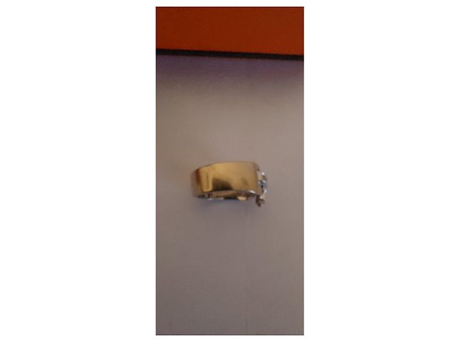 Anello Hermès in oro bianco e diamanti taglia 50 - vista 4