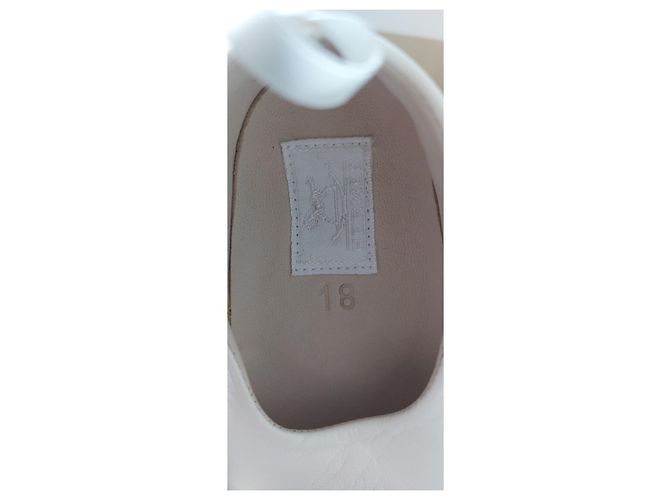Hermès Demi-pointe Ballerinas weißes Lammleder Größe 18 - Ansicht 4