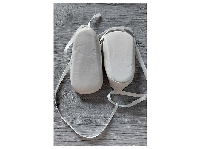 Hermès Demi-pointe Ballerinas weißes Lammleder Größe 18 - Ansicht 5