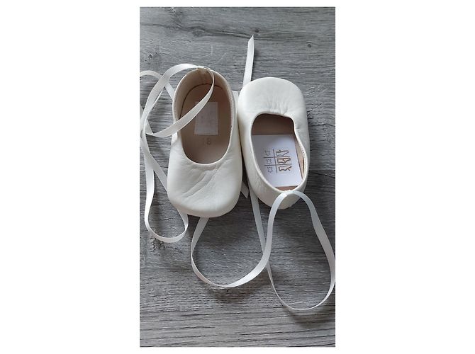 Hermès Demi-pointe Ballerinas weißes Lammleder Größe 18 - Ansicht 6