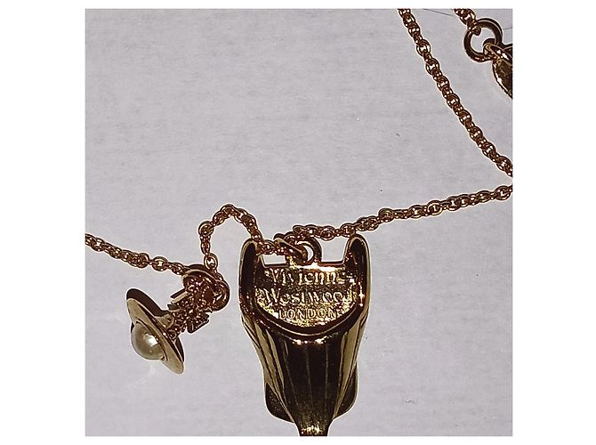 Collana Vivienne Westwood a forma di Corsetto D'oro - vista 2