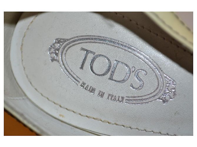 Sandali zeppa Tod's in vernice crema e scamosciato Multicolore - vista 7