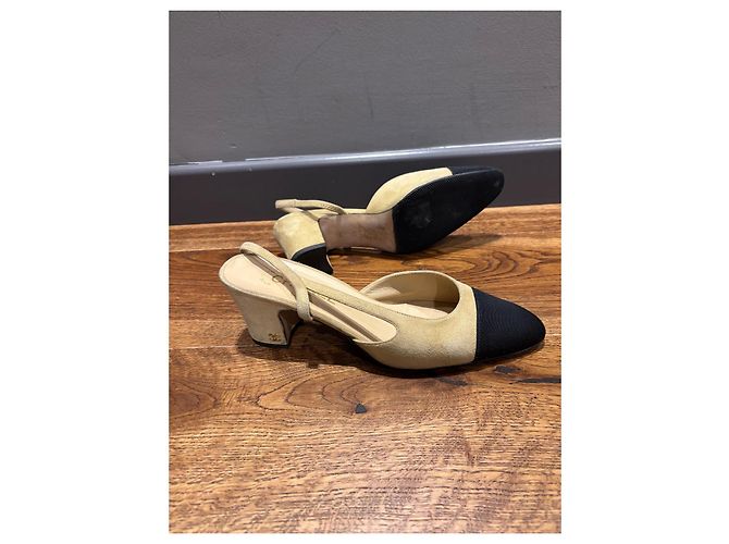 Chanel Slingback in Suede Beige 40 - vista 11