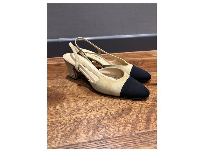 Chanel Slingback in Suede Beige 40 - vista 2