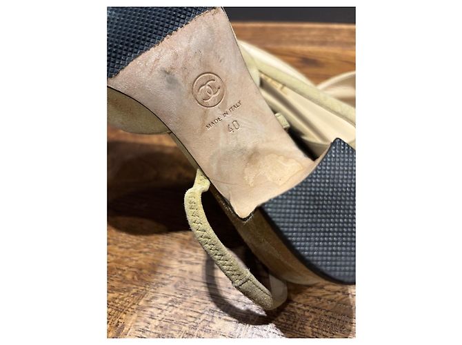 Chanel Slingback in Suede Beige 40 - vista 3