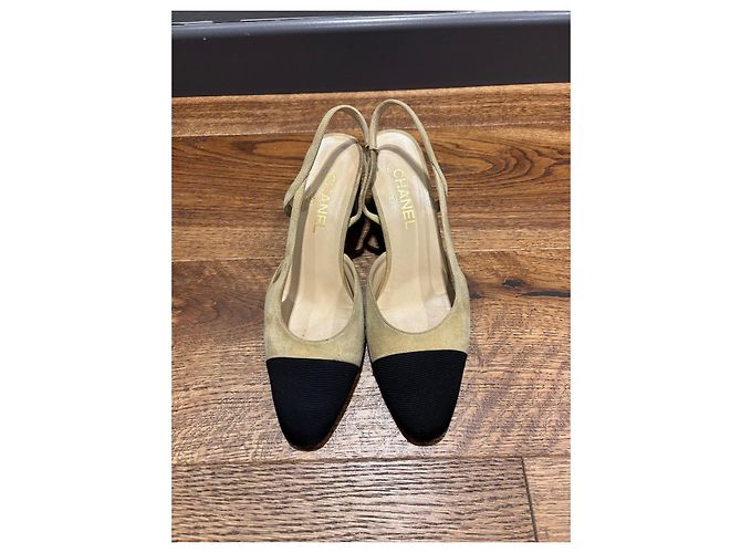 Chanel Slingback in Suede Beige 40 - vista 6