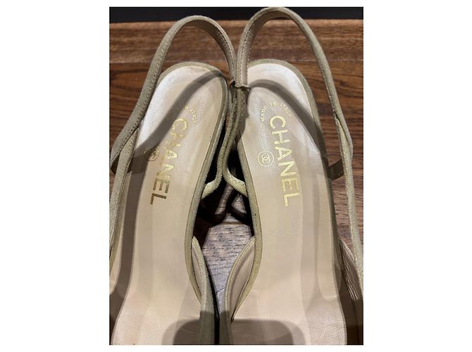 Chanel Slingback in Suede Beige 40 - vista 7