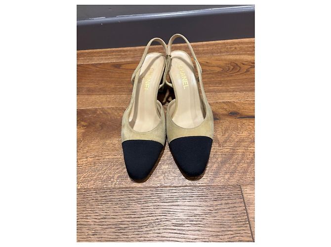 Chanel Slingback in Suede Beige 40 - vista 8