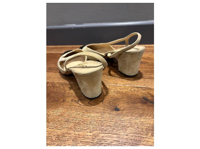 Chanel Slingback in Suede Beige 40 - vista 9