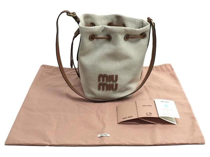 Borsa a secchiello Miu Miu beige/marrone - vista 7