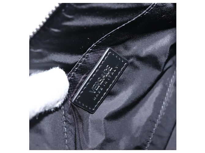 Pochete de couro com studs Versace média Preto - vista 6