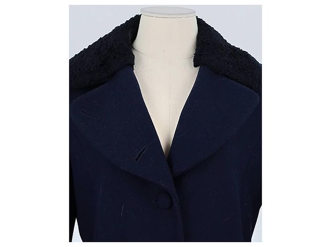 Claudie Pierlot Abrigo de lana azul marino - vista 2